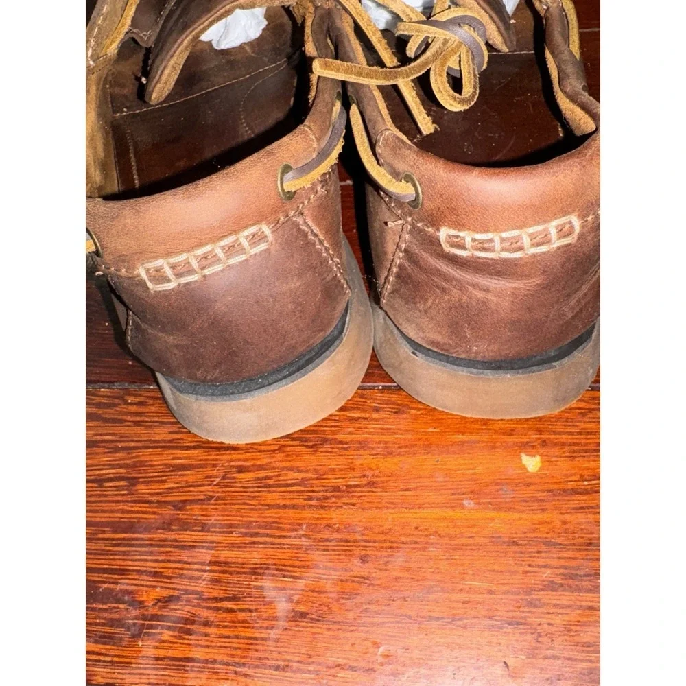 Clarks Shoes Mens7 M Morven Sail Boat Brown Leather Lace Up Comfort Low Org 110$